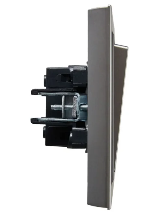 Выключатель 1-кл. СП BRITE ВСР10-1-0-БрС 10А в сборе сталь IEK BR-V10-0-10-K46-F