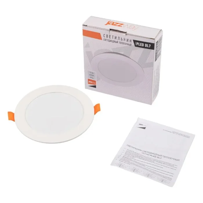 Светильник светодиодный PLED DL7 WH Downlight 12Вт 4000К 145х26мм IP54 ДВО встраив. Pro JazzWay 5042544