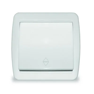 Переключатель проходной 1-кл. ОП Клио 10А IP44 бел. UNIVersal К2230