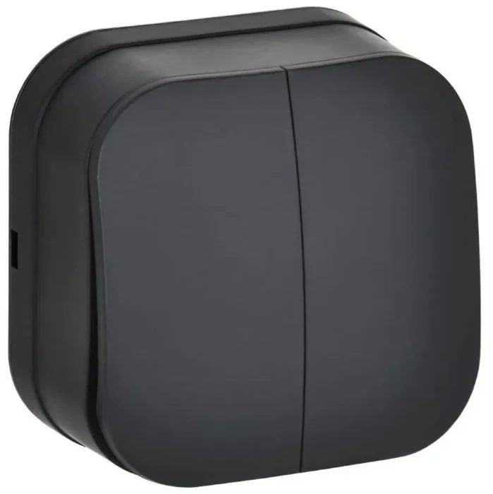 Выключатель 2-кл. ОП GLORY ВС20-2-0-ХЧм 10А черн. матов. IEK EVH20-K02M-10