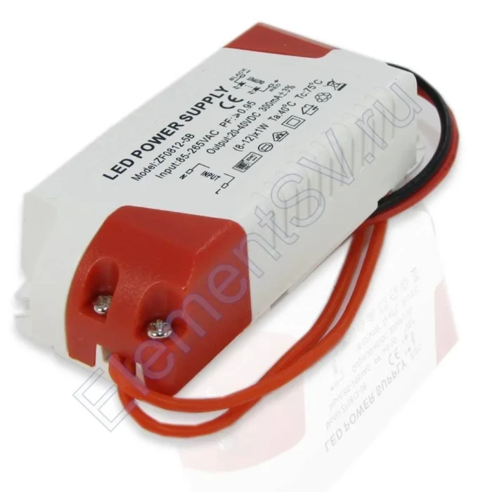 Светодиодный драйвер XS 8-12W LD20 (220V, 12W, 25-42V, 250mA)