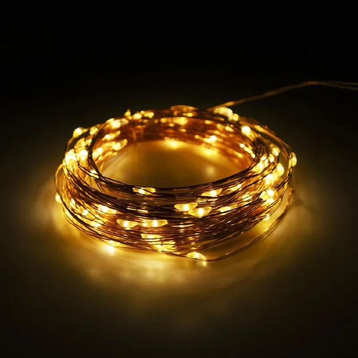 Светильник светодиодный садовый SLR-G03-100Y нить 100LED желт. на солнечн. батарее ФАZА 5033320