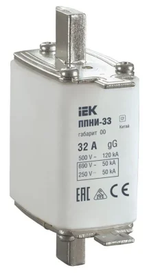 Вставка плавкая ППНИ-33 32А габарит 00 IEK DPP10-032