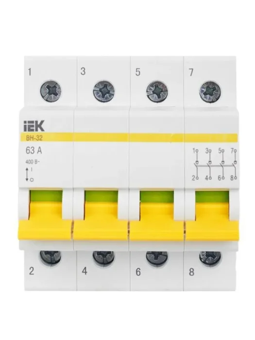 Выключатель нагрузки (мини-рубильник) 4п 63А ВН-32 KARAT IEK MNV10-4-063