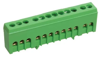 Шина PE &quot;земля&quot; в корп. изол. на DIN-рейку ШНИ-6х9-12-К-З IEK YNN10-69-12KD-K06