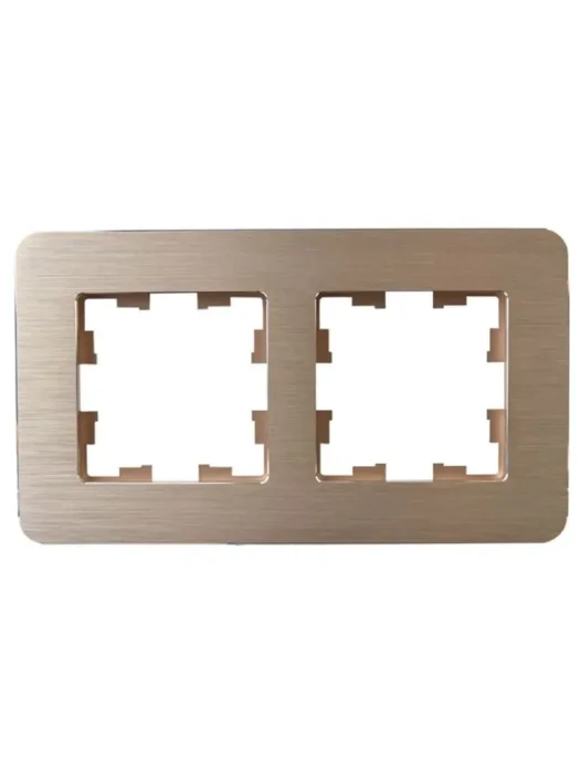 Рамка 2-м BRITE РУ-2-1-Бр метал. шампань RE AL IEK BR-M22-M-21-K37