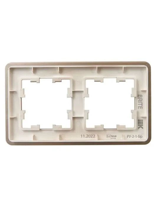 Рамка 2-м BRITE РУ-2-1-Бр метал. шампань RE AL IEK BR-M22-M-21-K37