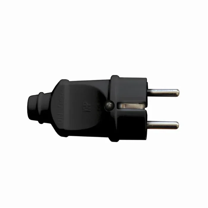 Вилка электрическая прямая 16А 250В с заземл. черн. (еврослот) UNIVersal А1010