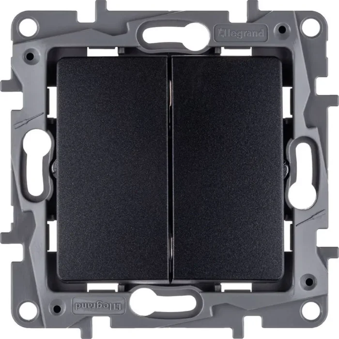 Выключатель 2-кл. СП Etika 10А IP20 250В 10AX авт. зажимы механизм антрацит IEK 672602