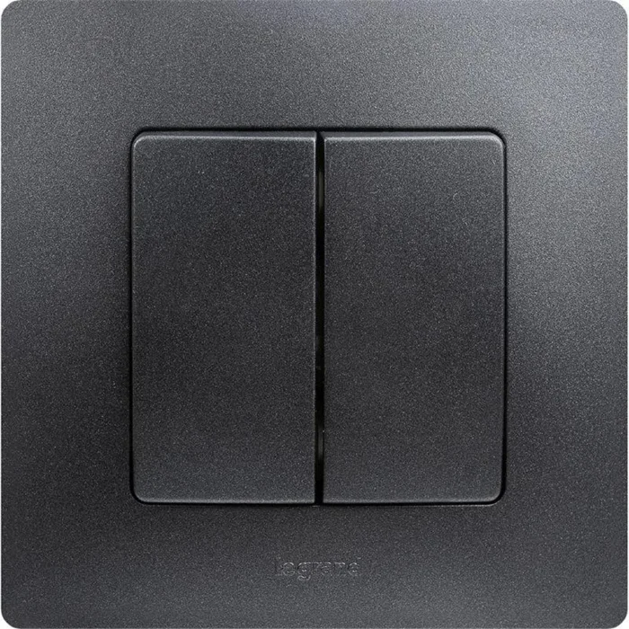 Выключатель 2-кл. СП Etika 10А IP20 250В 10AX авт. зажимы механизм антрацит IEK 672602