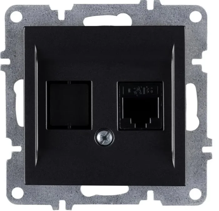 Розетка компьютерная LAVIN/KAREN RJ45 кат.6 механизм черн. ARVIA 50 07 2000 247