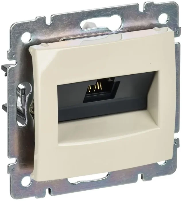 Розетка компьютерная 1-м СП Valena RJ45 UTP механизм сл. кость (DIY-упак.) IEK 695624