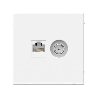 Розетка компьютерная + телевизионная 2-м ArtGallery RJ45 + TV кат.5E лотос SE GAL001389