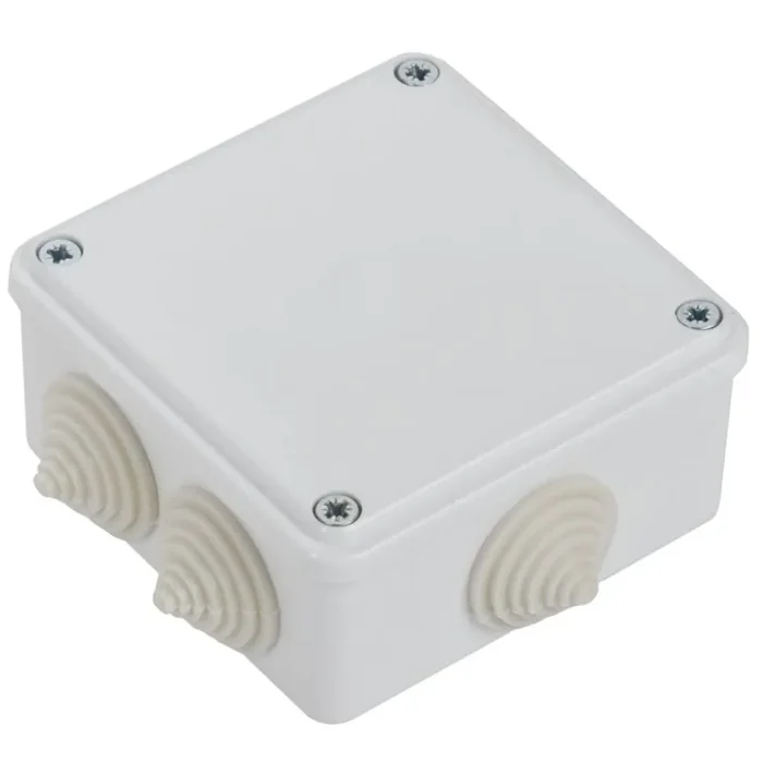 Коробка распаячная ОП КМ 100х100х45 IP44 6 вводов бел. IEK UKO11-100-100-045-K01-44
