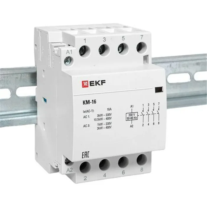 Контактор модульный КМ 16А 4NО (3 мод.) EKF km-3-16-40