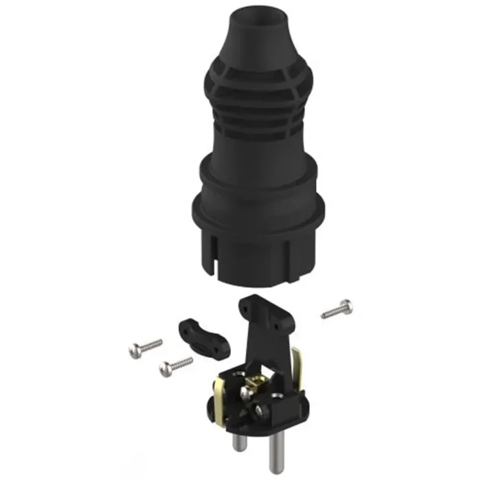 Вилка прямая VX13-B-IP44 16А IP44 с заземл. каучук черн. Эра Б0069321