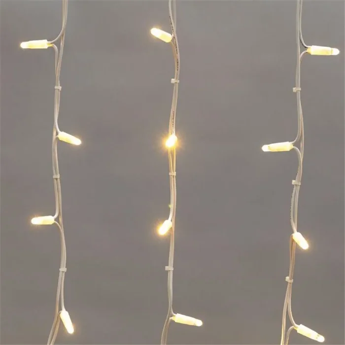 Гирлянда светодиодная "Айсикл" (бахрома) 4х0.6м 128LED тепл. бел. 10Вт 230В IP67 провод каучук бел. (нужен шнур питания 315-001) Neon-Night 255-206