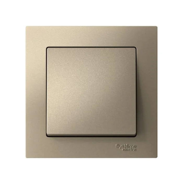 Выключатель 1-кл. СП AtlasDesign 10А IP20 (сх. 1) 10AX в сборе шампань SE ATN000512