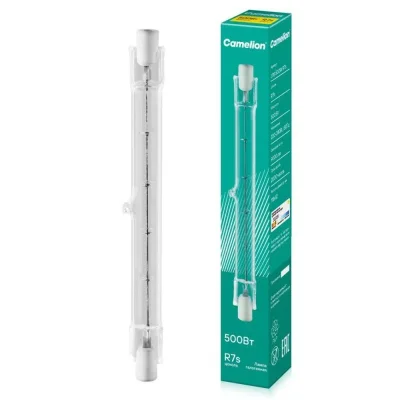 Лампа галогенная J118 500Вт линейная R7s 3000К 240В лин. 118мм Camelion 2937