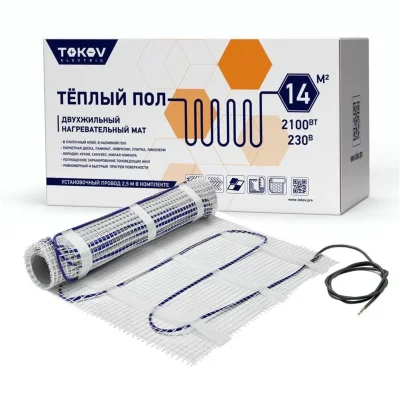 Комплект &quot;Теплый пол&quot; (мат) 150Вт/кв.м 14кв.м TOKOV ELECTRIC TKE-MAT150-2100-14