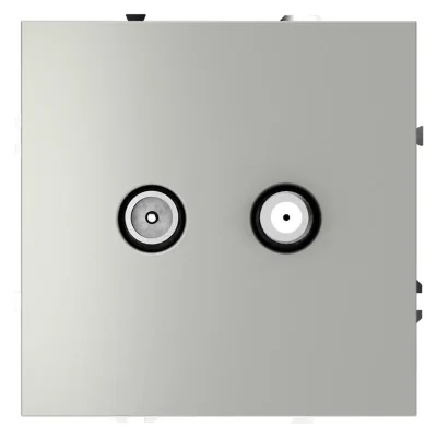 Розетка телевизионная оконечная TV + SAT 2-м СП S70 механизм сталь Voltum VLS060405