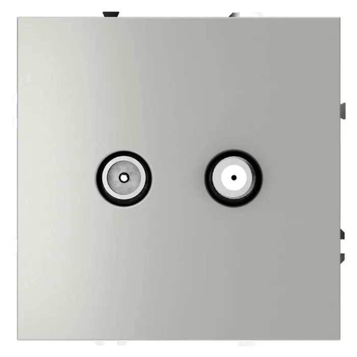 Розетка телевизионная оконечная TV + SAT 2-м СП S70 механизм сталь Voltum VLS060405