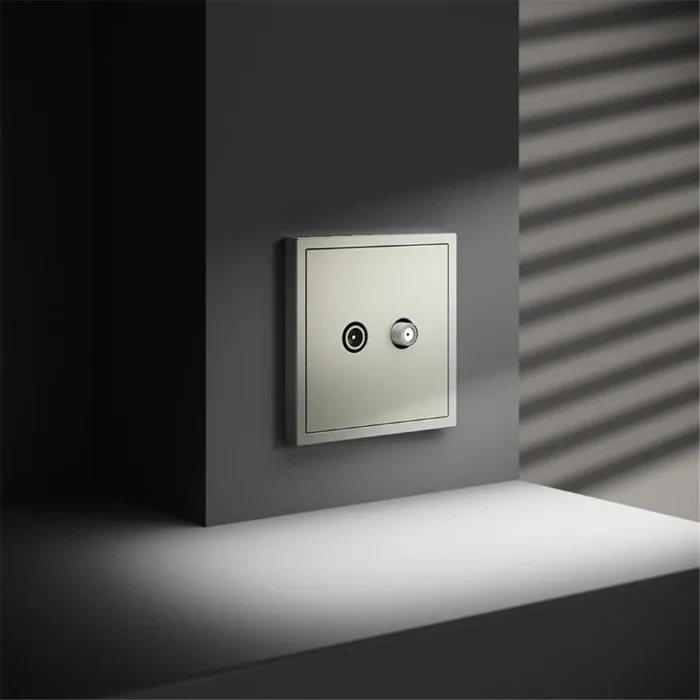 Розетка телевизионная оконечная TV + SAT 2-м СП S70 механизм сталь Voltum VLS060405