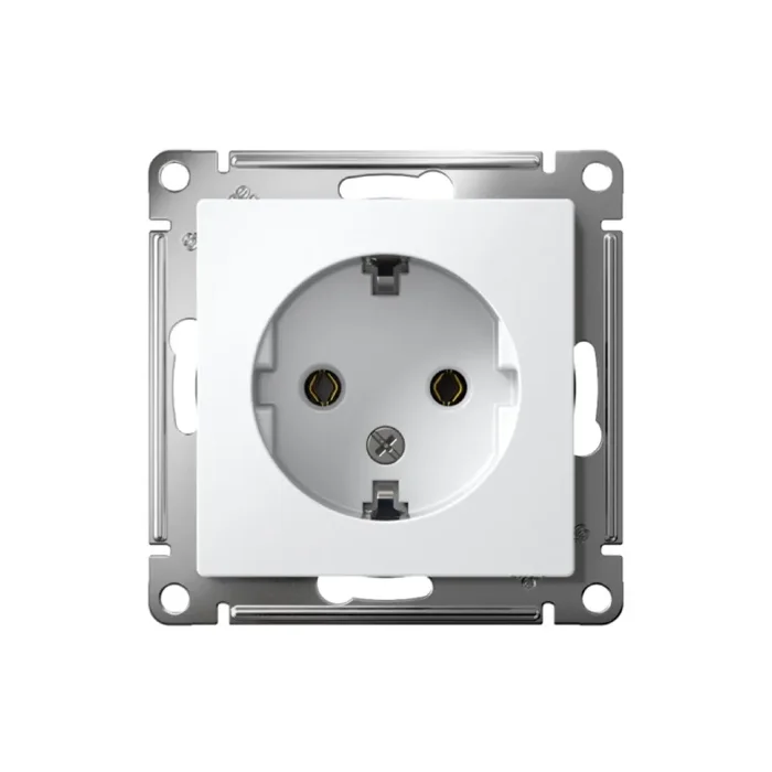 Розетка 1-м СП AtlasDesign 16А IP20 с заземл. механизм бел. SE ATN000143