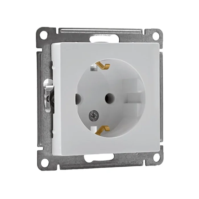 Розетка 1-м СП AtlasDesign 16А IP20 с заземл. механизм бел. SE ATN000143