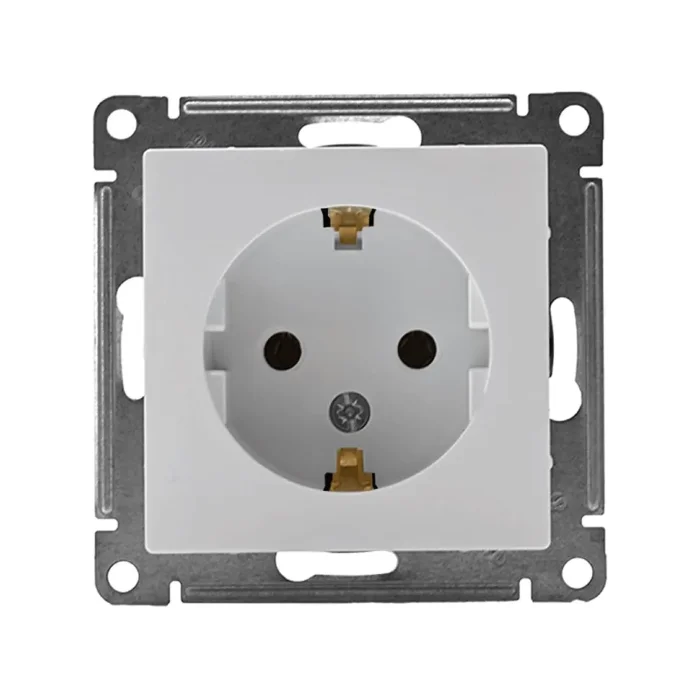 Розетка 1-м СП AtlasDesign 16А IP20 с заземл. механизм бел. SE ATN000143