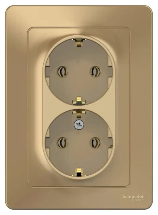 Розетка 2-м СП Blanca 16А IP20 250В с заземл. без защ. шторок титан SE BLNRS001024