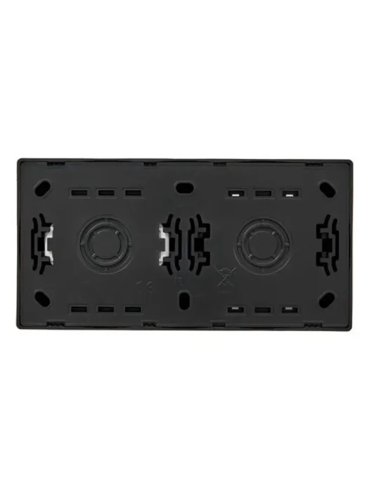 Блок ОП LETO (1-кл. выключатель + 1-м розетка с заземл.) горизонт. черн. бархат LEZARD 752-4200-170BAP