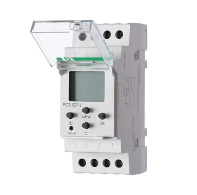 Реле времени астрономическое PCZ-527-1 суточн./недельн. 2мод.; 2 канала (режим работы настраивается для кажд. канала); ночн. перерыв; годов. программа; монтаж на DIN-рейке F&amp;F EA02.002.017