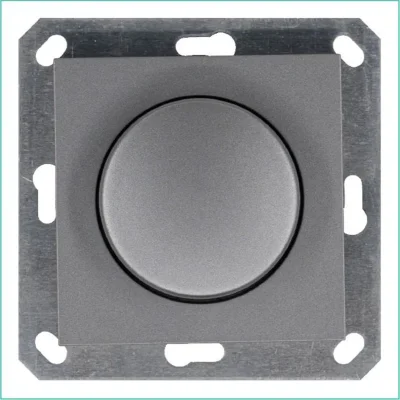 Светорегулятор поворотно-нажимной (диммер) LED 30-400Вт 1gang 2way механизм алюм. Jasmart G4012S