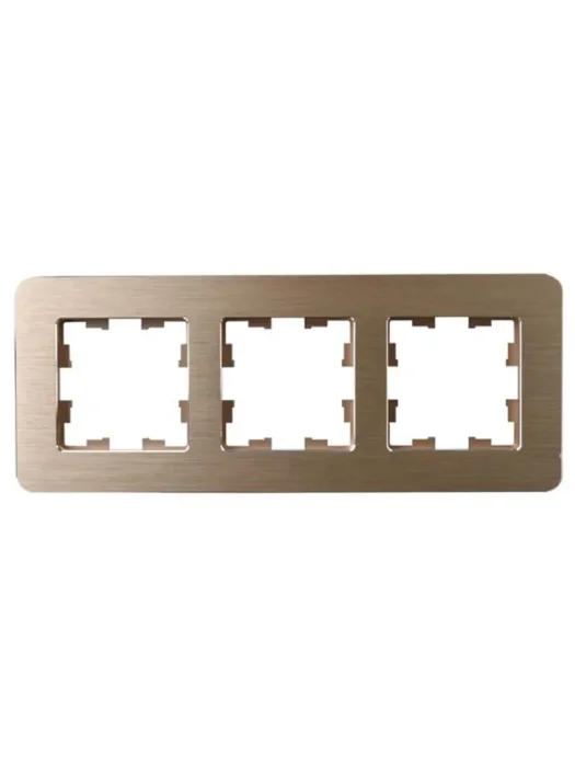 Рамка 3-м BRITE РУ-3-1-Бр метал. шампань RE AL IEK BR-M32-M-21-K37