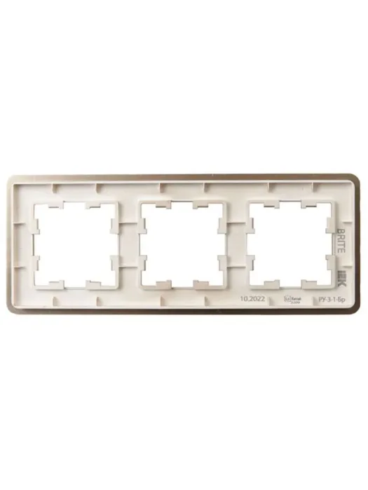 Рамка 3-м BRITE РУ-3-1-Бр метал. шампань RE AL IEK BR-M32-M-21-K37