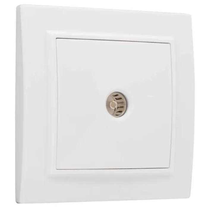 Розетка телевизионная TV 1-м СП Минск 5-862МГц 75Ом бел. Basic EKF ERA00-027-10