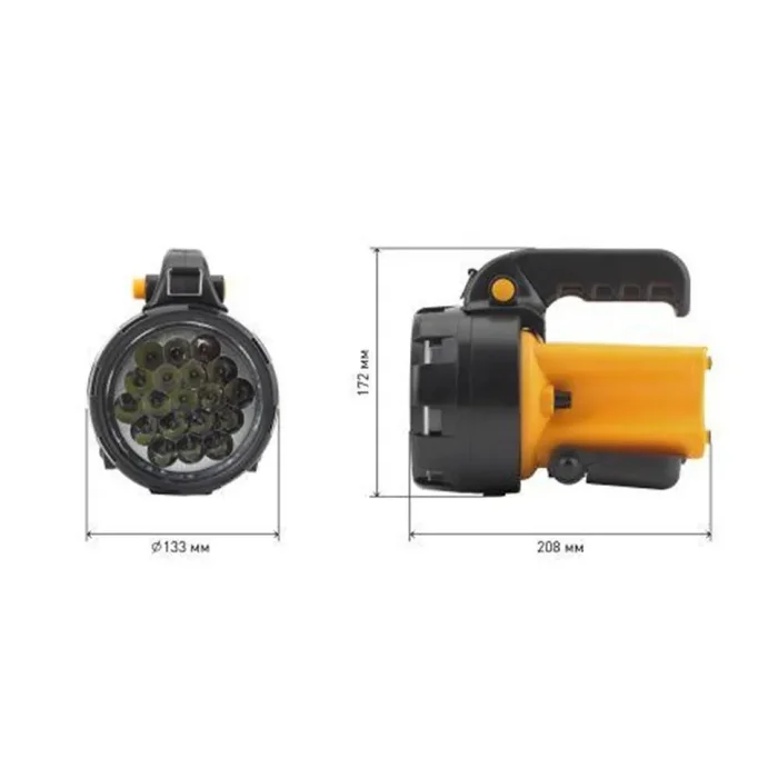 Фонарь-прожектор аккумуляторный Альфа PA-602 19LED литиевый аккум. 3А.ч ЗУ 220В + 12В (инд. упак.) Эра Б0031033