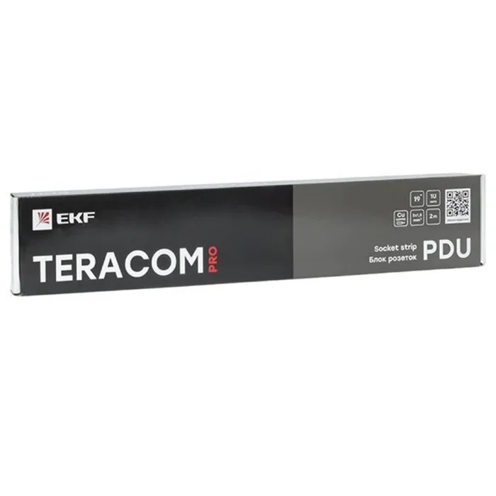 Блок PDU TERACOM PRO 19дюйм 1U 16А/250В 8 роз. Schuko с выключат. шнур 2м 3х1.5кв.мм вилка Schuko корпус пластик черн. EKF TRP-HPD-LSP-16A-8SH-2MSH