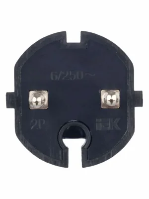 Вилка прямая ВПп20-02-Ст разборная без заземл. контакта 6А черн. IEK EVP20-06-01-K02