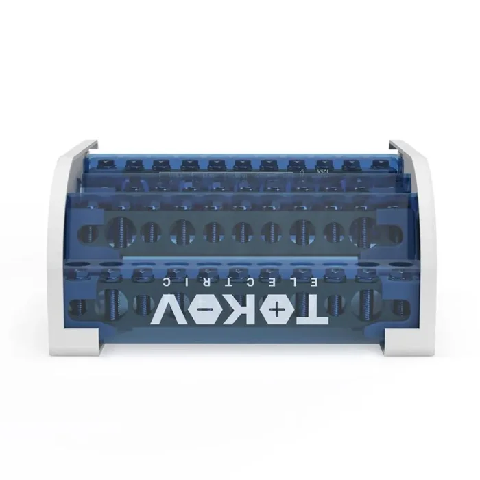 Шина на DIN-рейку в корпусе (кросс-модуль) 4 группы по 11 отверстий 125А TOKOV ELECTRICT KE-DBTB-125-4-11/3L+PEN