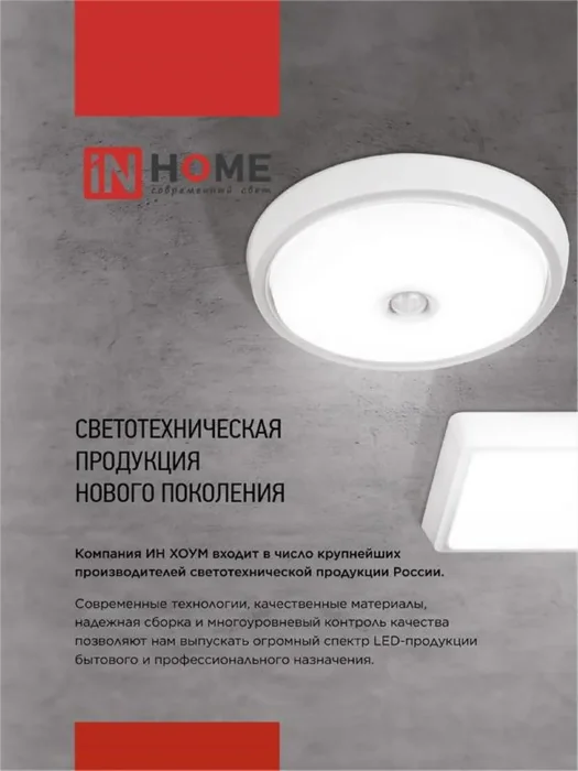 Светильник светодиодный СПБ-2-КРУГ 24Вт 6500К 1700лм 230В 310мм бел. IN HOME 4690612033181