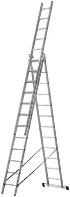 Лестница трехсекционная 3х12 H=343/594/841см 17.83кг усиленная алюм. FIT 65438