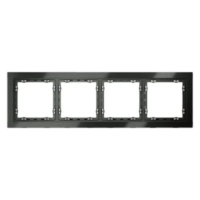 Рамка 4-м S70 стеклян. титан Voltum VLS110406