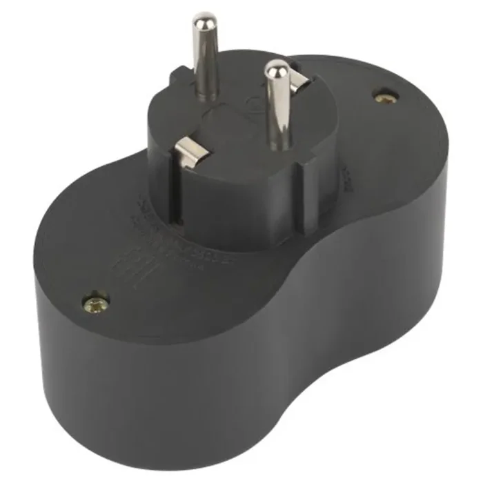 Разветвитель электрический SPx-2e-B на 2 розетки с заземл. 16А черн. Эра Б0059722