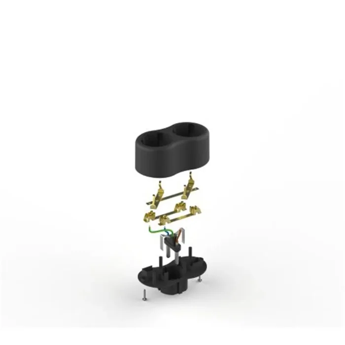 Разветвитель электрический SPx-2e-B на 2 розетки с заземл. 16А черн. Эра Б0059722