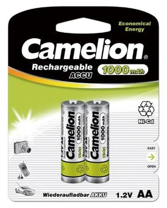 Аккумулятор AA/R6 1000мА.ч NI-CD BP-2 металлик (блист.2шт) Camelion 6181