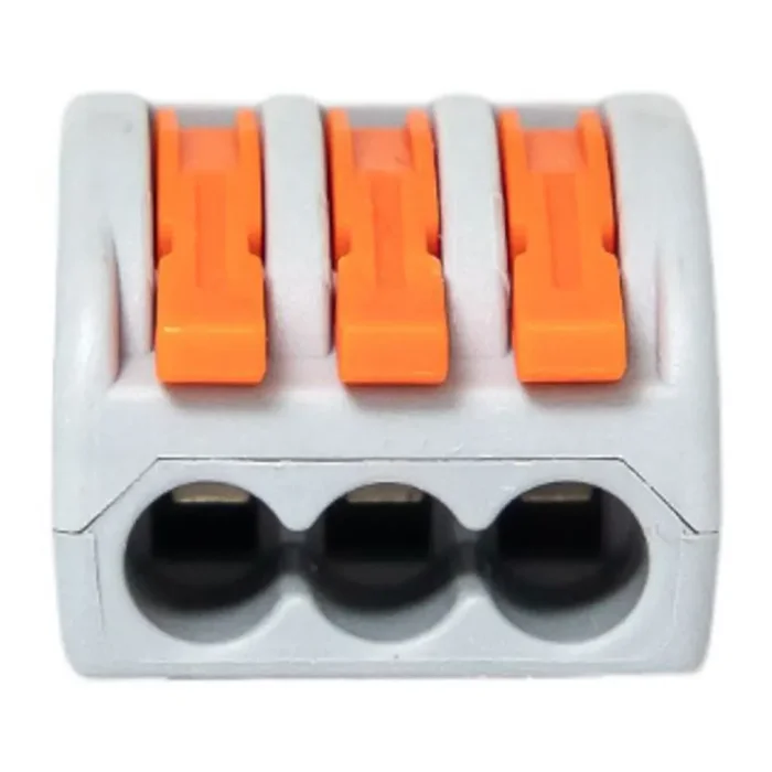 Клемма строительно-монтажная СМК 222-413 3-проводная 0.08-2.5кв.мм с рычагом (уп.100шт) PROxima EKF plc-smk-413