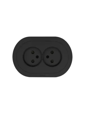 Розетка 2-м СП OSEN без заземл. ПБТ круглая механизм черн. бархат LEZARD 744-4200-128B