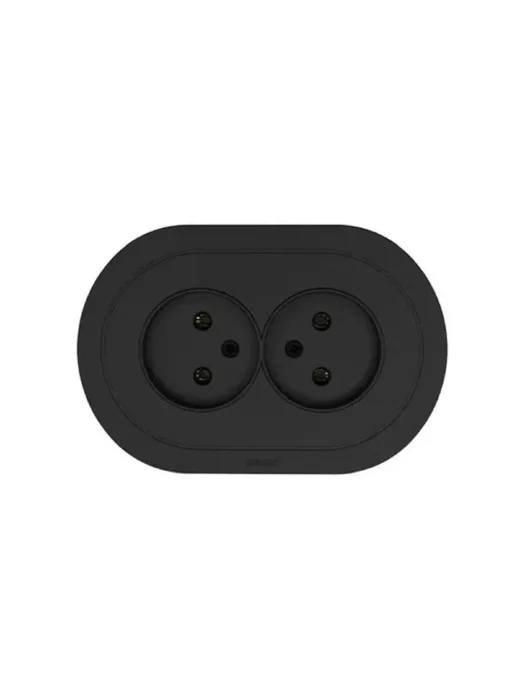 Розетка 2-м СП OSEN без заземл. ПБТ круглая механизм черн. бархат LEZARD 744-4200-128B